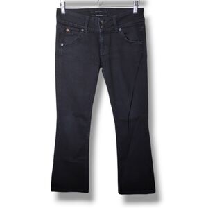 Hudson Beth Baby Bootcut Jeans Black Low Rise Flap Pockets — Size 27
